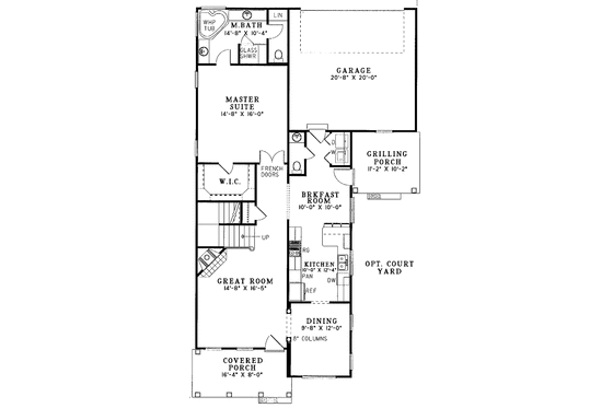 Floor Plan - Main Floor for Classical House Plan #17-3095 - 3 bed, 2.5 bath