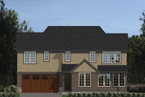 Exterior - Rear Elevation for Tudor House Plan #48-871 - 3 bed, 2.5 bath