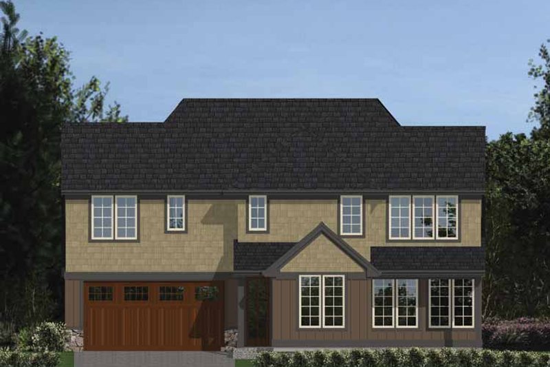 House Blueprint - Exterior - Rear Elevation for Tudor House Plan #48-871 - 3 bed, 2.5 bath
