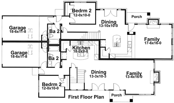 Architectural House Design - Mediterranean Floor Plan - Main Floor Plan #120-225