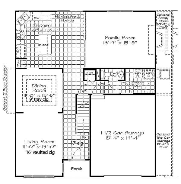 Architectural House Design - Colonial Floor Plan - Main Floor Plan #320-907