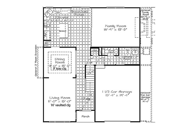 Architectural House Design - Floor Plan - Main Floor for Colonial House Plan #320-907 - 4 bed, 2.5 bath