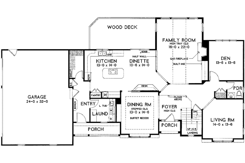 Dream House Plan - Floor Plan - Main Floor for Country House Plan #328-463 - 4 bed, 3.5 bath