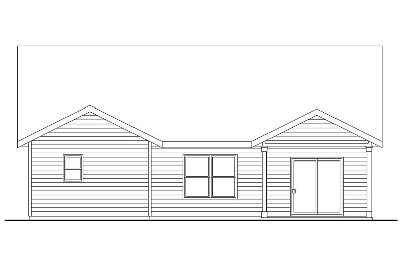 Home Plan - Exterior - Rear Elevation for Craftsman House Plan #124-693 - 3 bed, 2 bath