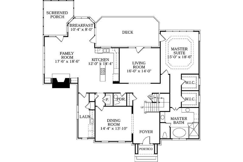 House Blueprint - Floor Plan - Main Floor for Country House Plan #453-251 - 4 bed, 3.5 bath
