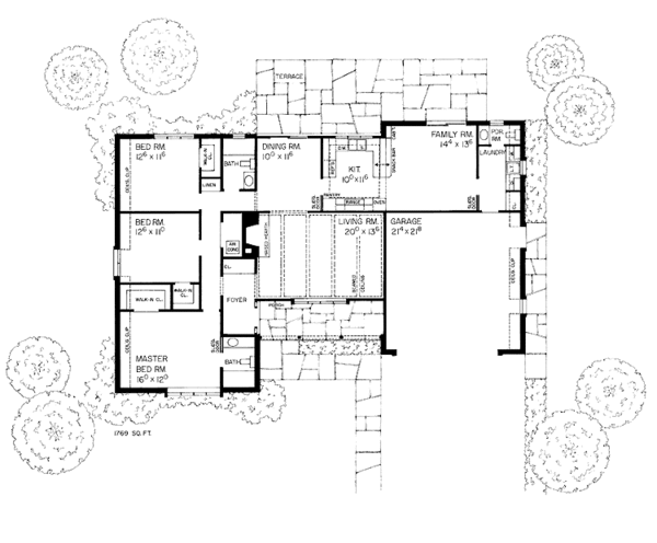 House Plan Design - Tudor Floor Plan - Main Floor Plan #72-600