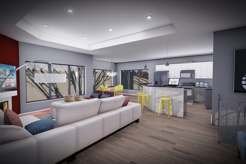 Architectural House Design - Interior - Family Room for Modern House Plan #70-1538 - 4 bed, 3 bath