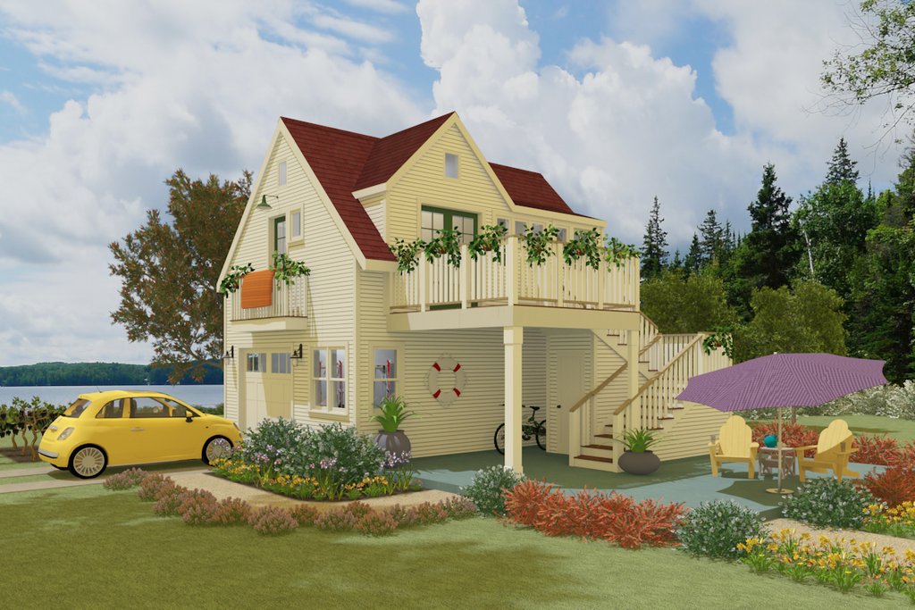 Cottage Style House Plan - 1 Beds 1 Baths 400 Sq/Ft Plan ...