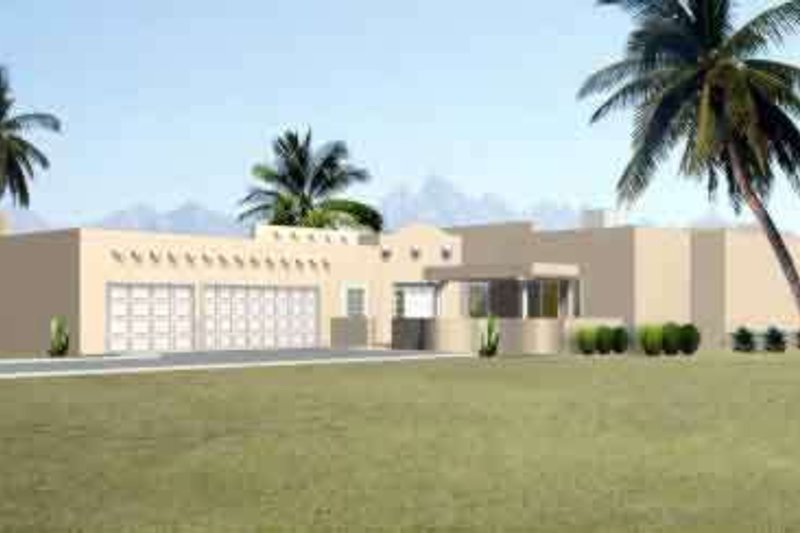 Dream House Plan - Adobe / Southwestern Exterior - Front Elevation Plan #1-599