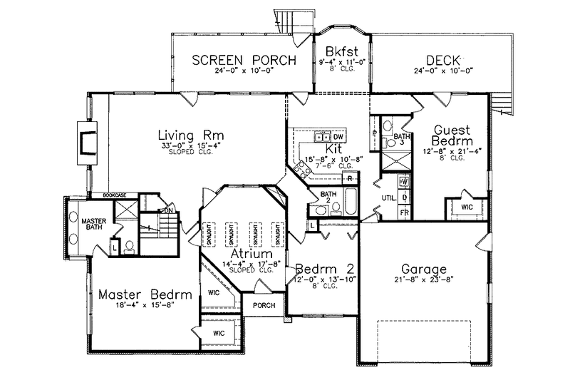 Home Plan - Floor Plan - Main Floor for Ranch House Plan #52-276 - 3 bed, 3 bath