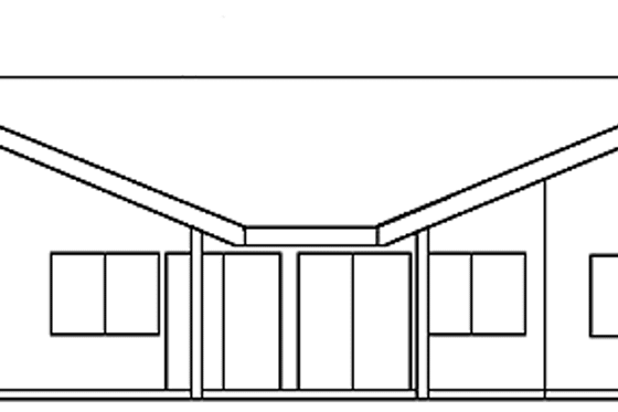 Exterior - Rear Elevation for Mediterranean House Plan #60-973 - 3 bed, 2 bath