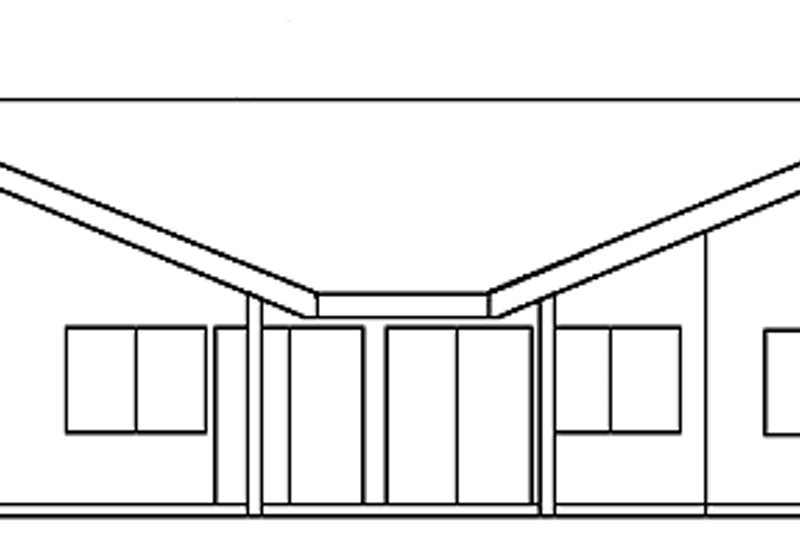 Home Plan - Exterior - Rear Elevation for Mediterranean House Plan #60-973 - 3 bed, 2 bath
