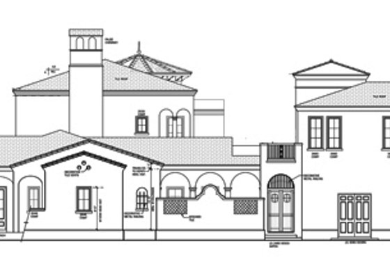 Exterior - Other Elevation 1 for Mediterranean House Plan #1058-25 - 5 bed, 6 bath