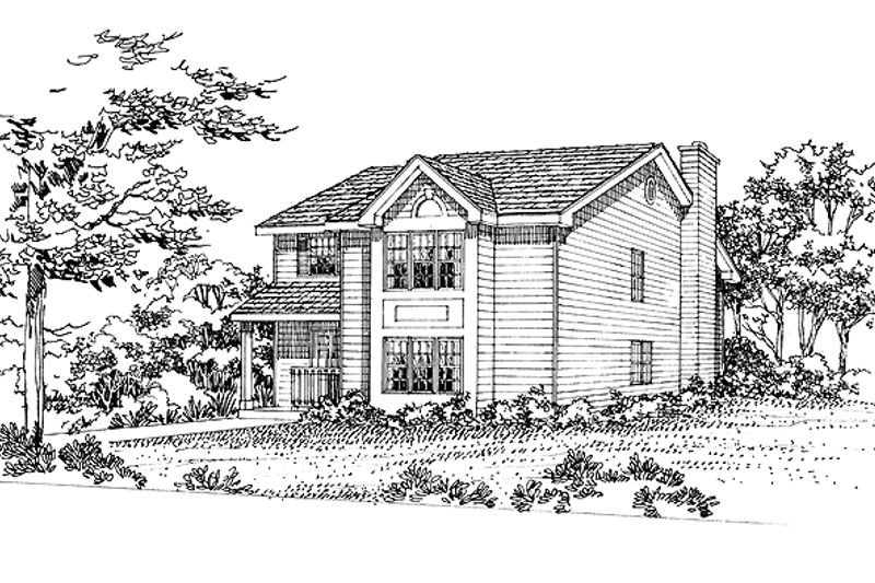 Architectural House Design - Colonial Exterior - Front Elevation Plan #72-1040