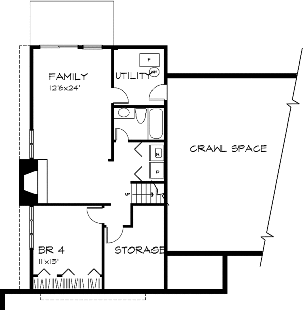 House Plan Design - Prairie Floor Plan - Lower Floor Plan #320-1139