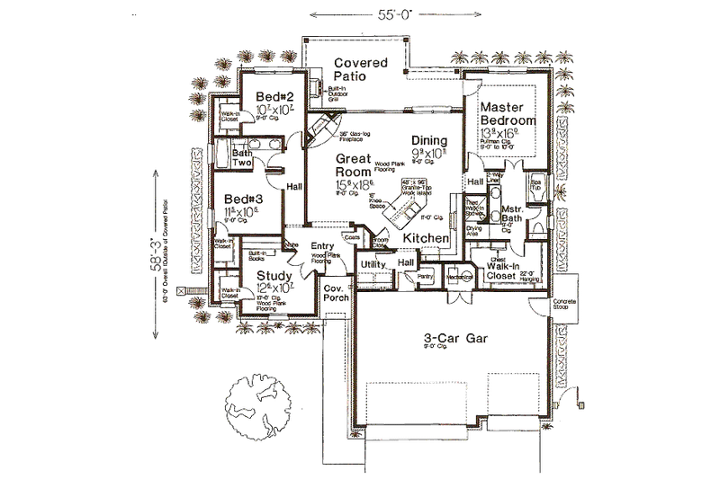 Home Plan - Floor Plan - Main Floor for European House Plan #310-977 - 3 bed, 2 bath