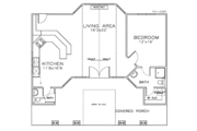 Southern Style House Plan - 1 Beds 2 Baths 932 Sq/Ft Plan #8-151 