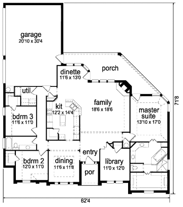 Traditional Floor Plan - Main Floor Plan #84-273