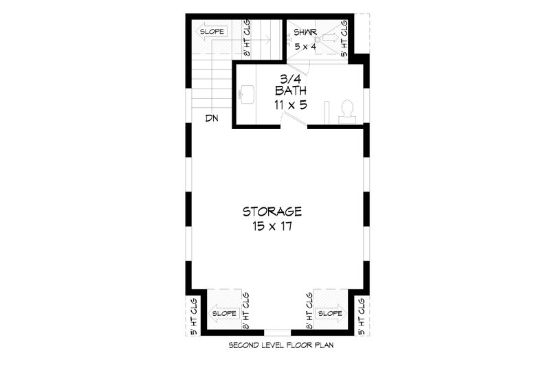 House Blueprint - Floor Plan - Upper Floor for Traditional House Plan #932-600, 1 bath