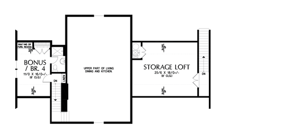 Barndominium Floor Plan - Upper Floor Plan #48-1212