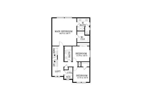 Floor Plan - Upper Floor for Craftsman House Plan #53-705 - 4 bed, 2.5 bath