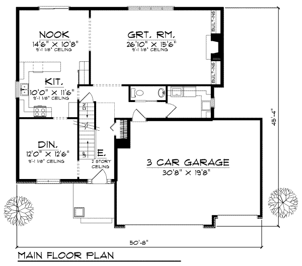 Traditional Floor Plan - Main Floor Plan #70-671