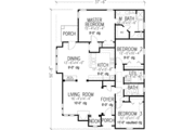 European Style House Plan - 3 Beds 2 Baths 1621 Sq/Ft Plan #410-339 
