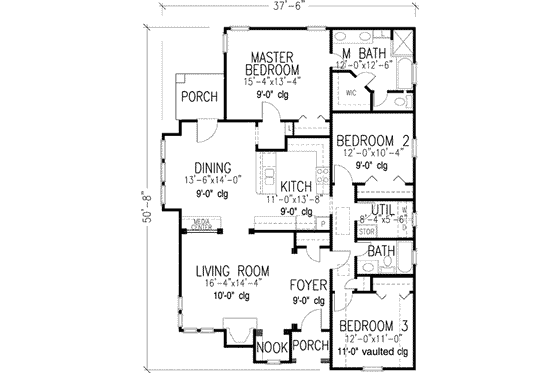 Floor Plan - Main Floor for European House Plan #410-339 - 3 bed, 2 bath