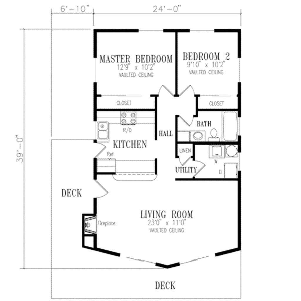 Ranch Style House  Plan  2 Beds 1 Baths 900  Sq  Ft  Plan  1 