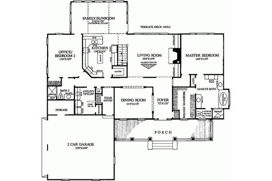 Floor Plan - Main Floor for Country House Plan #137-103 - 4 bed, 3 bath