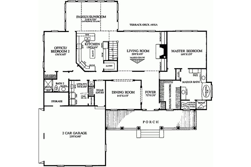 House Blueprint - Floor Plan - Main Floor for Country House Plan #137-103 - 4 bed, 3 bath
