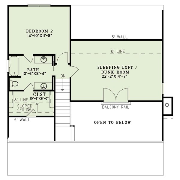 House Blueprint - Country Floor Plan - Upper Floor Plan #17-3450