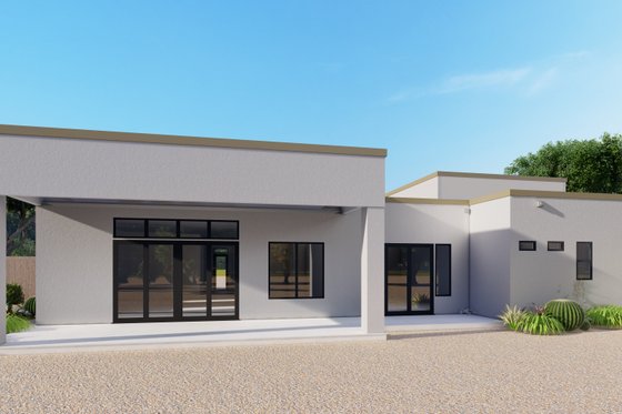Exterior - Rear Elevation for Contemporary House Plan #53-737 - 3 bed, 3.5 bath
