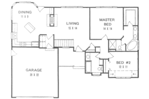 Floor Plan - Main Floor for Traditional House Plan #58-131 - 2 bed, 2 bath