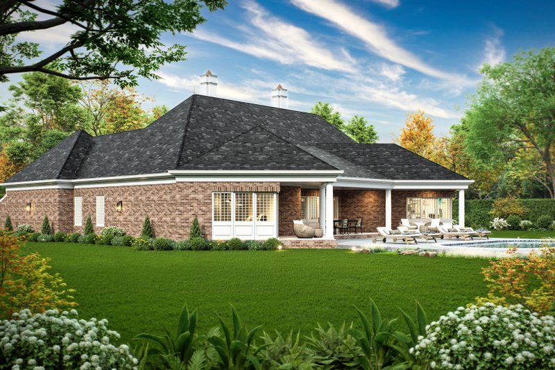 Home Plan - Exterior - Rear Elevation for European House Plan #119-356 - 3 bed, 3 bath