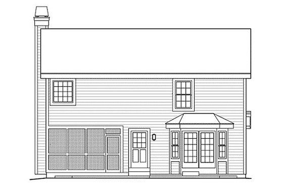 Exterior - Rear Elevation for Country House Plan #57-336 - 3 bed, 2.5 bath