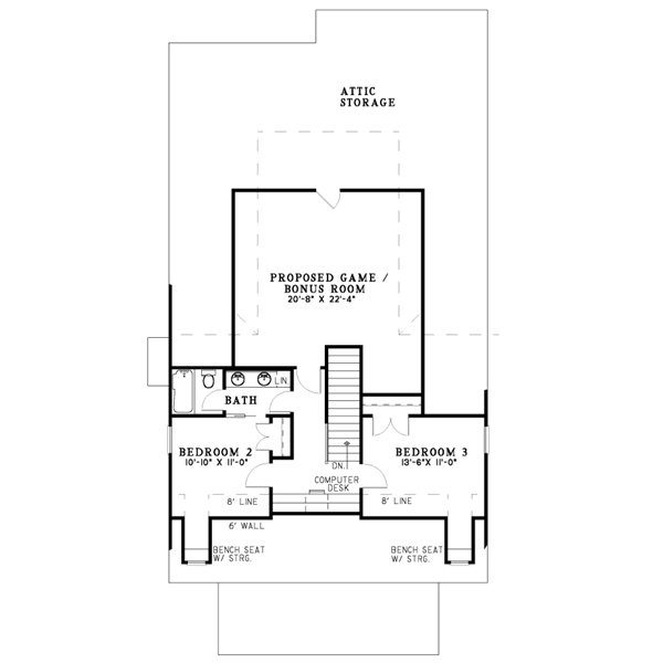 Cottage Floor Plan - Upper Floor Plan #17-2064