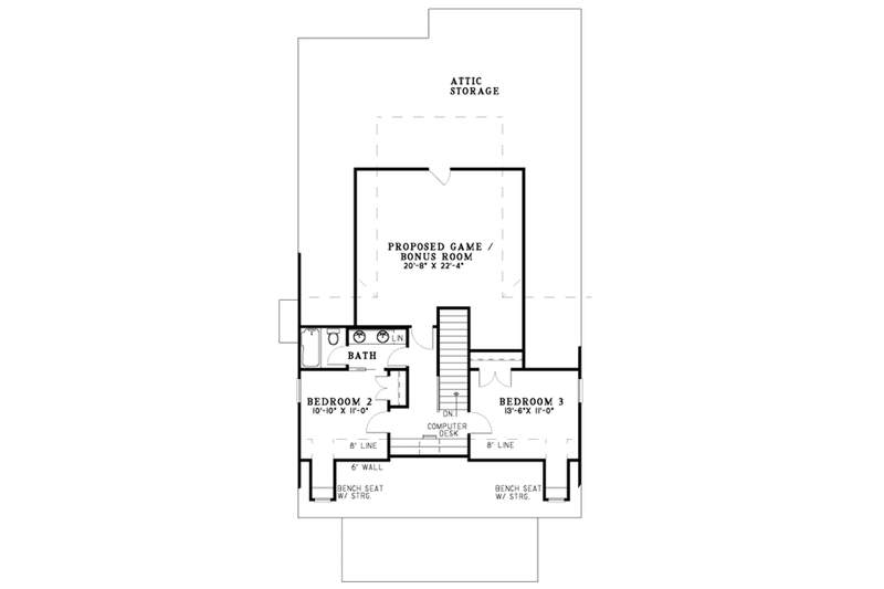 House Plan Design - Floor Plan - Upper Floor for Cottage House Plan #17-2064 - 3 bed, 2.5 bath
