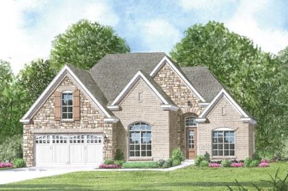 Exterior - Front Elevation for European House Plan #424-297 - 3 bed, 2 bath