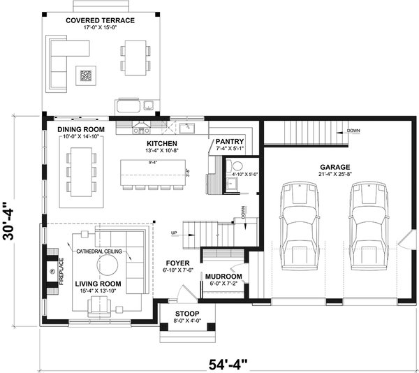 Dream House Plan - Floor Plan - Main Floor for Farmhouse House Plan #23-2908 - 4 bed, 2.5 bath