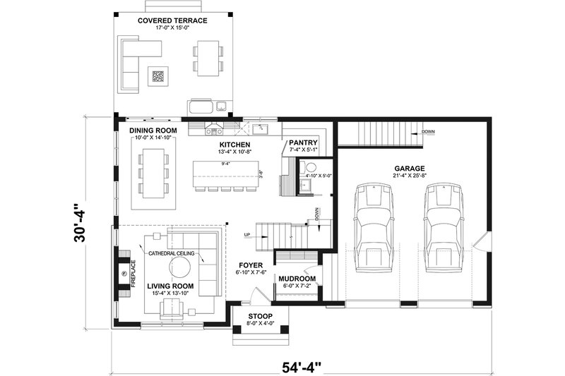 Dream House Plan - Floor Plan - Main Floor for Farmhouse House Plan #23-2908 - 4 bed, 2.5 bath