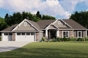 Ranch Exterior - Front Elevation Plan #1064-82
