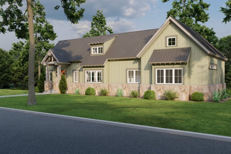 House Blueprint - Exterior - Front Elevation 4 for Cottage House Plan #923-345 - 2 bed, 2.5 bath