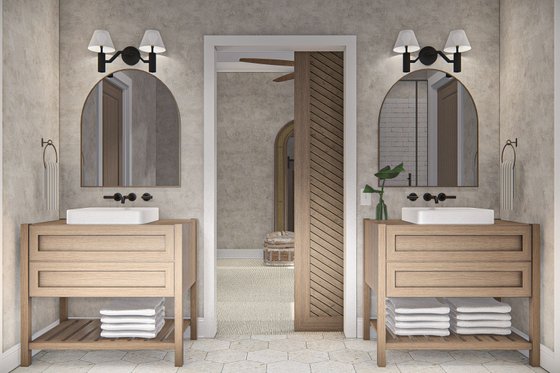 Interior - Master Bathroom for Adobe / Southwestern House Plan #455-503 - 4 bed, 2.5 bath