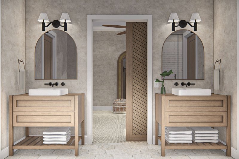 Architectural House Design - Interior - Master Bathroom for Adobe / Southwestern House Plan #455-503 - 4 bed, 2.5 bath