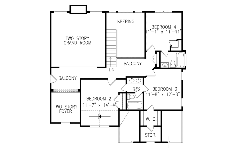 Dream House Plan - Floor Plan - Upper Floor for Traditional House Plan #54-323 - 4 bed, 3.5 bath