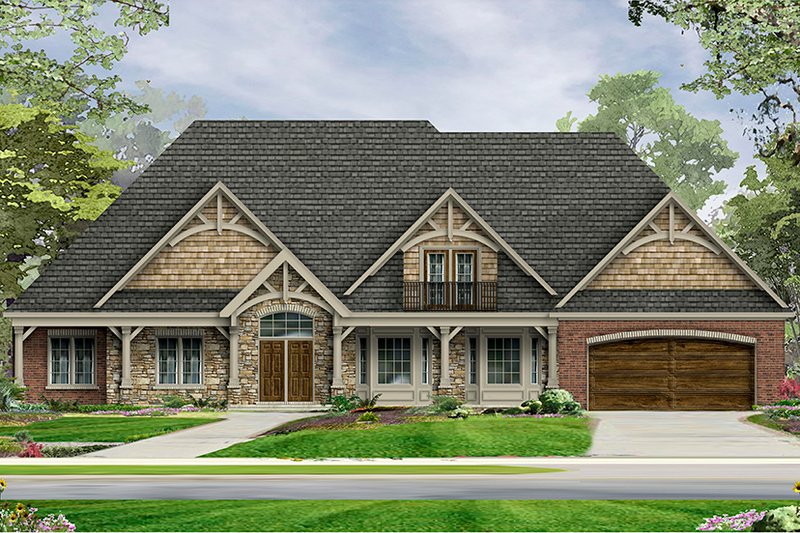 Dream House Plan - Exterior - Front Elevation 3 for Craftsman House Plan #1057-6 - 3 bed, 2 bath