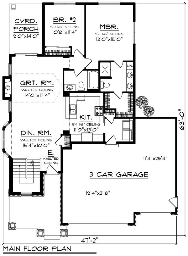 Architectural House Design - Craftsman Floor Plan - Main Floor Plan #70-1260
