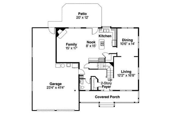 Floor Plan - Main Floor for Country House Plan #124-446 - 3 bed, 2.5 bath