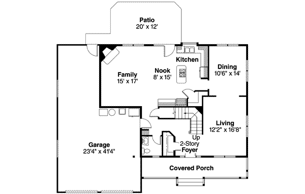 Country Floor Plan - Main Floor Plan #124-446